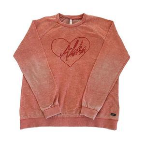 RVCA PacSun Salmon Lightweight "Aloha" Sweatshirt Crewneck Pullover Hawaii